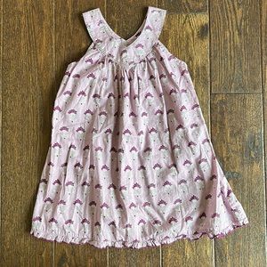 Pink chicken dress, purple/violet 4T